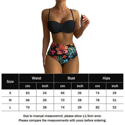 High Waist Bikini Flower Print