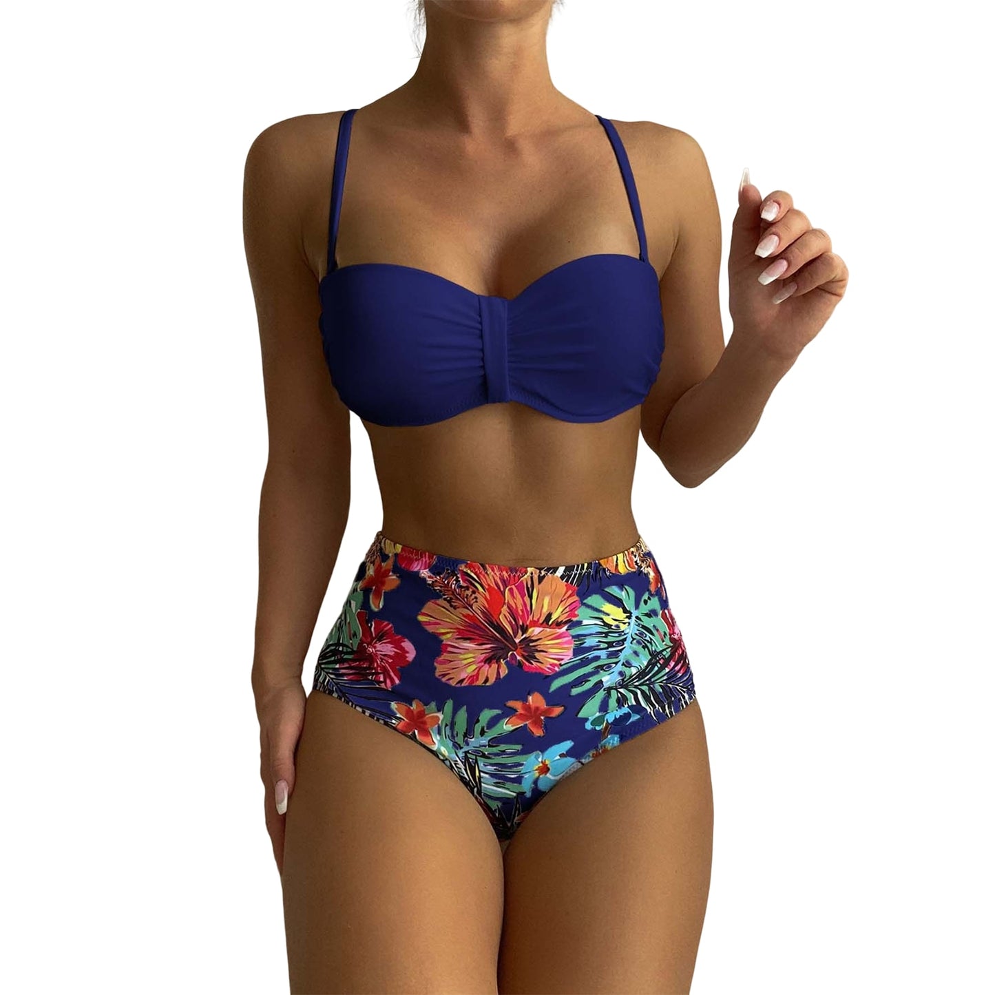 High Waist Bikini Flower Print