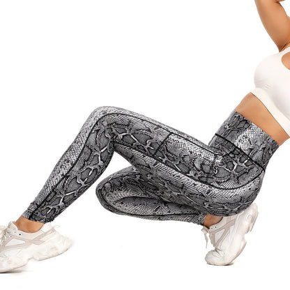 Fashion Snake Print Yoga Pants