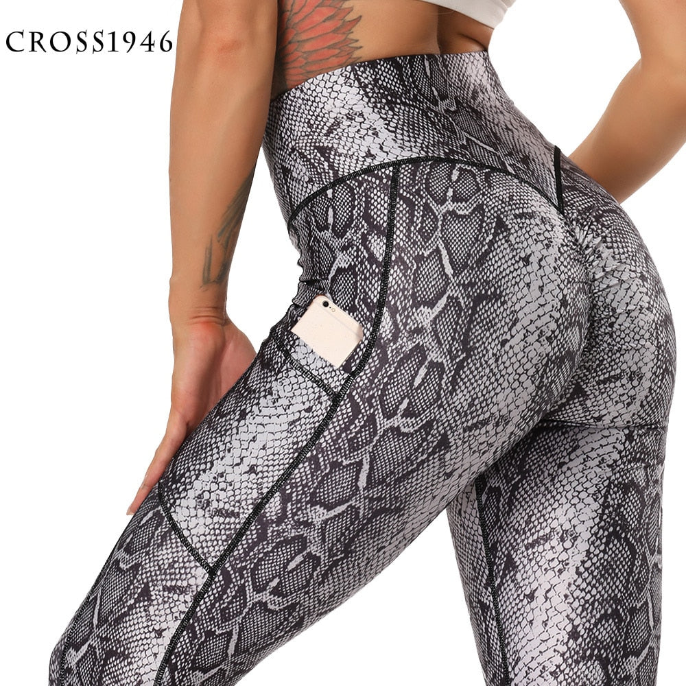 Fashion Snake Print Yoga Pants