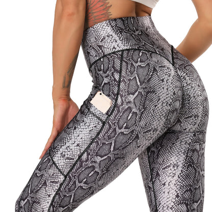 Fashion Snake Print Yoga Pants