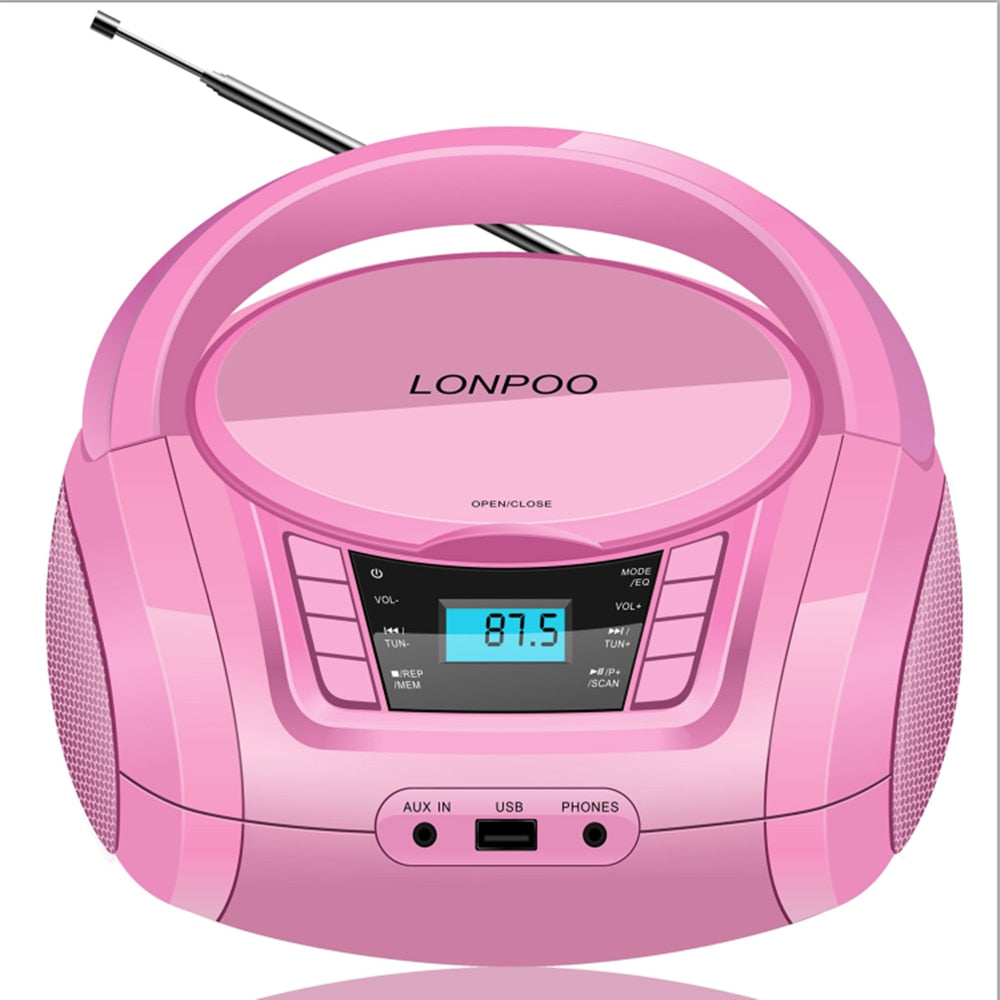 LONPOO Stereo Portable CD Player Boombox