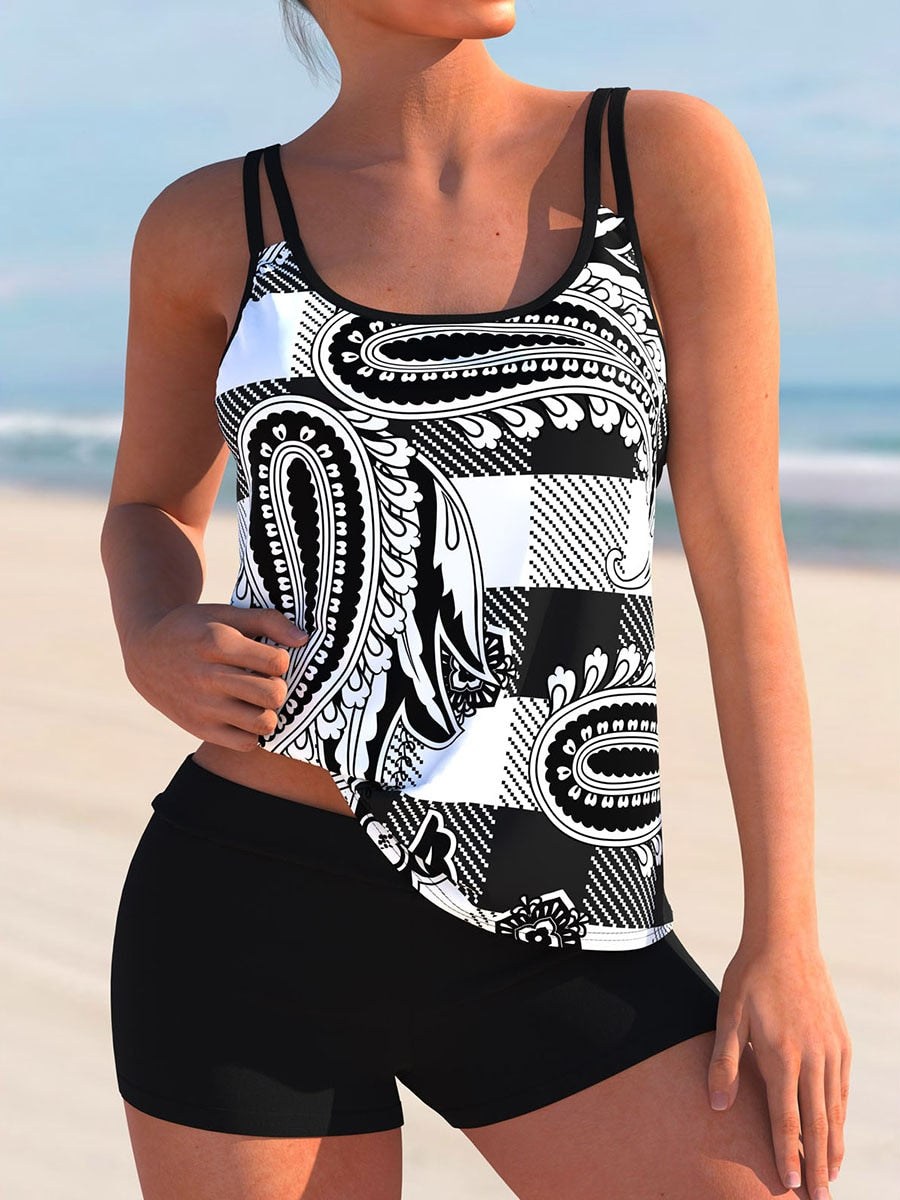 Block Print Tankini Set