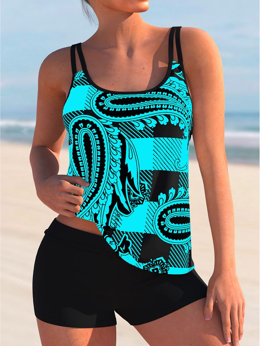 Block Print Tankini Set