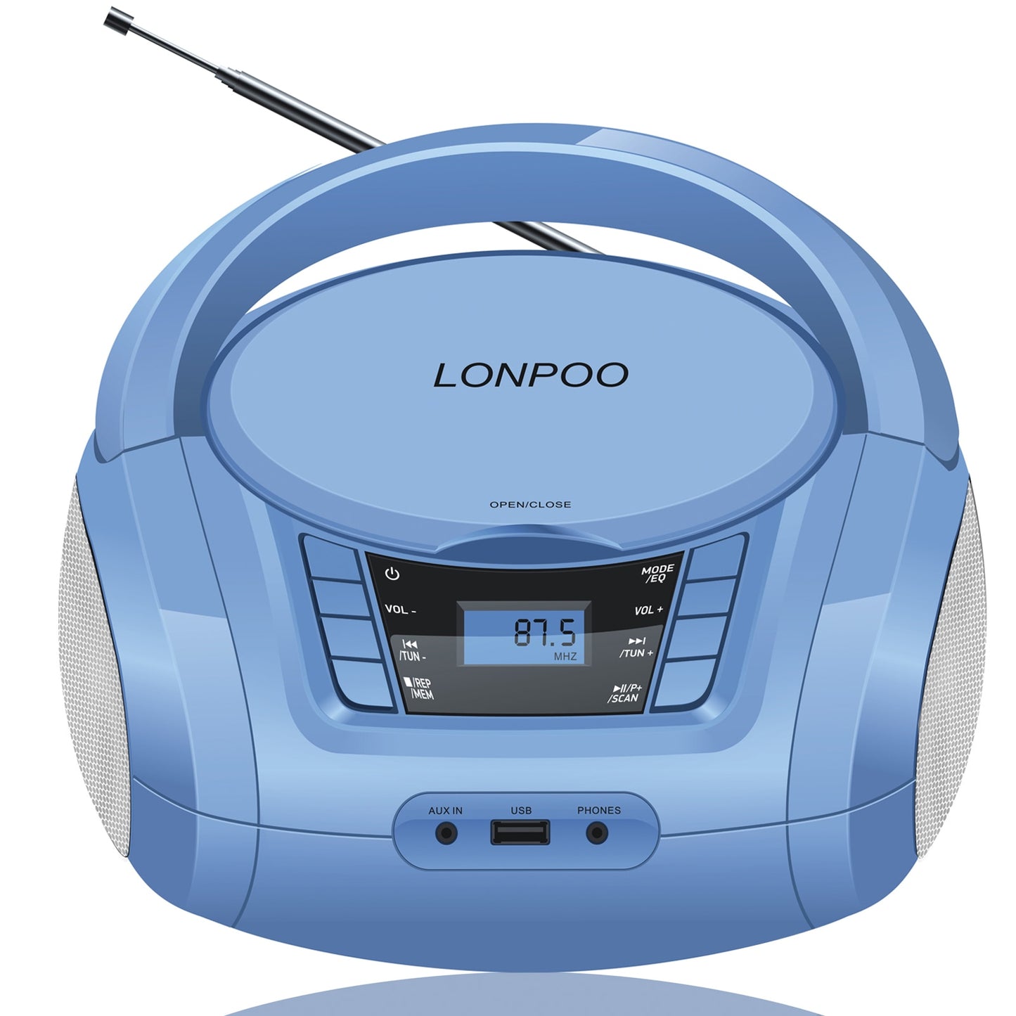 LONPOO Stereo Portable CD Player Boombox