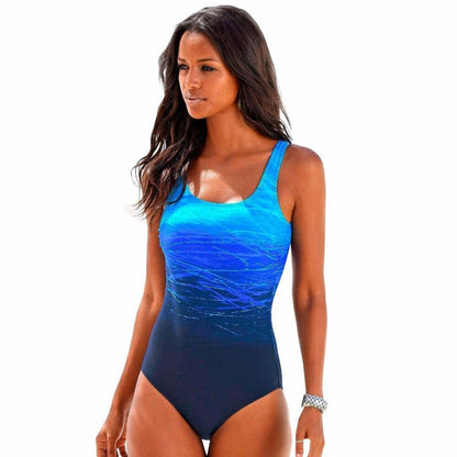 Women One Piece Swimsuit with Cross Back