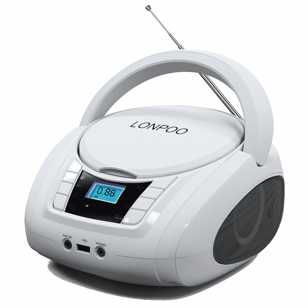 LONPOO Stereo Portable CD Player Boombox